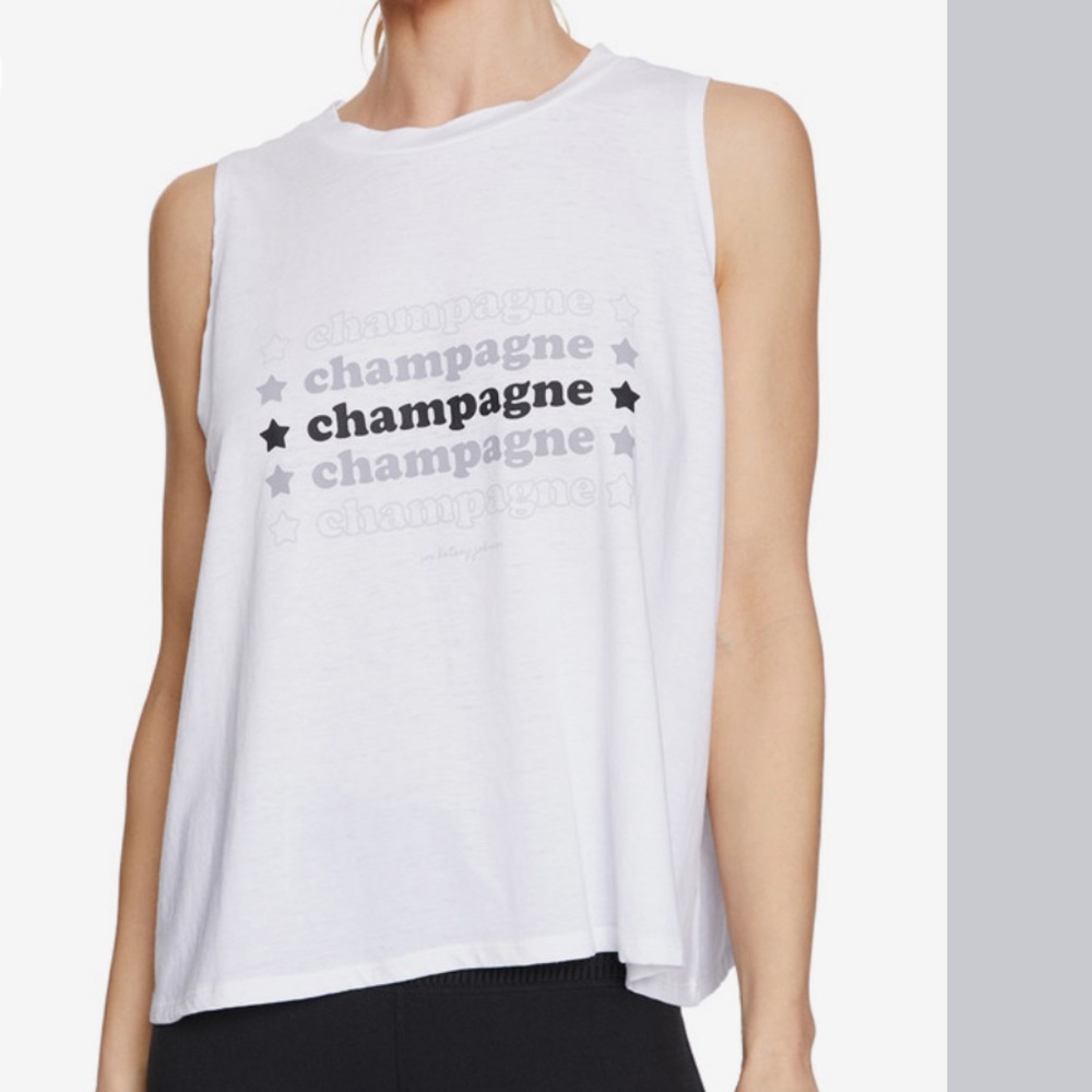 Cropped Champagne Muscle Tank